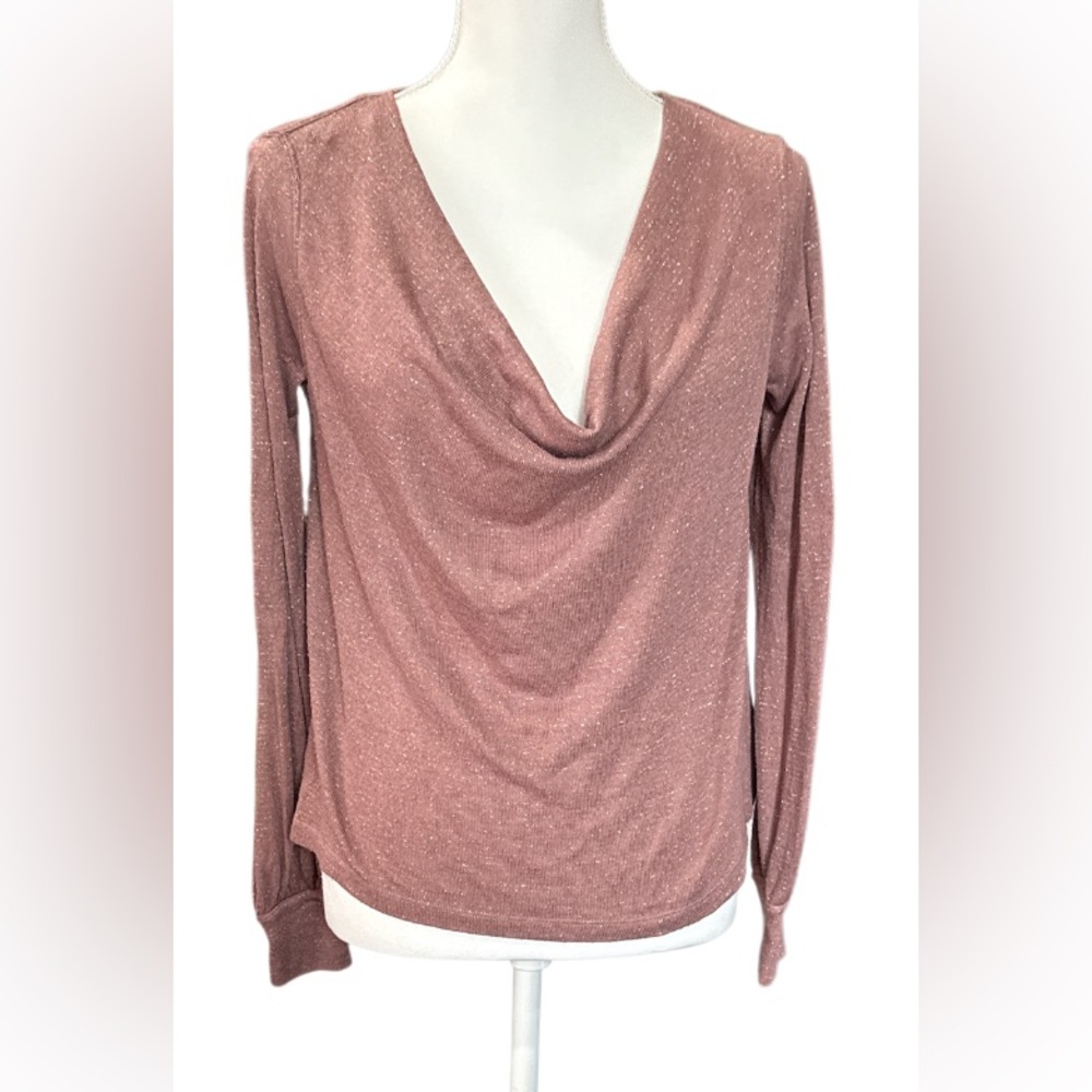 Free People Mauve Long Sleeve Top size S oversized